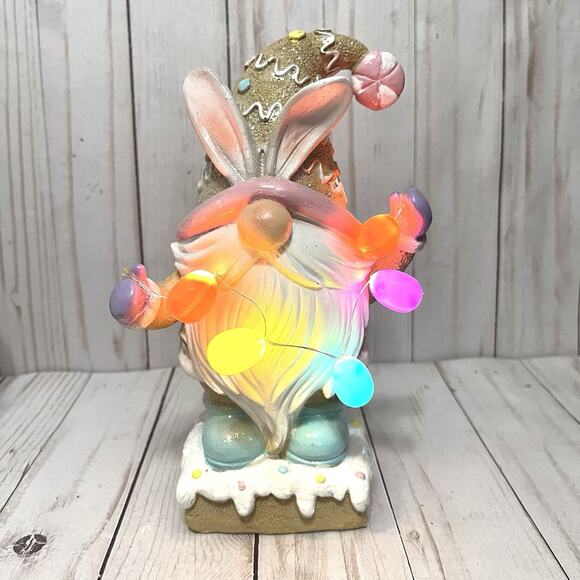Easter Holiday Lighted Gnome Tabletop Decor Battery Operated Easter Decor - Picture 5 of 9